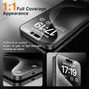 EZ-GLAZ 4-Pack for iPhone 15 Pro Max Privacy Screen Protector [6.7"] with Flawless Fit Kit + 2-Pack Camera Lens Protector, 15-Second Bubble-Free Installation, 9H Hardness, 12FT Military Grade Shatterproof, Scratch Resistant, Tempered Glass
