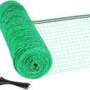 Safety Fence 4ft x 200ft, Extra Long Plastic Mesh Temporary Fencing with 50 Zip Ties, 0.6in Tight Mesh, Rope-Reinforced Edge & Top Rope for Garden Construction Snow Deer Animal Barrier, Green