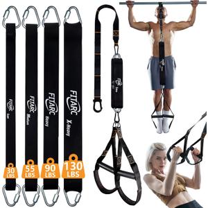 Fitarc Pull Up Assistance Bands Set,Pull Up Assist Strap with Handle,14 Levels of Assistance Up to 300LBS