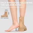 Bacia Chelsea Boots Women Lug Sole Ankle Boots Chunky Heel Slip On Booties (7, Apricot)