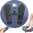 Rechargeable Foot Massager for Neuropathy, TENS & EMS Circulation Stimulator with Remote Control, 50 Intensities  Foot Leg Massager for Circulation and Pain Relief (Blue)