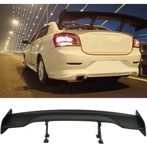 57 Inch Universal Rear Trunk Spoiler Wing GT Style ABS Racing Car Spoiler Compatible with Sedan Coupe Hatchback Wide Adjustable Rear Spoiler Wing Matt Black