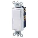 Leviton 5604-2W 15 Amp, 120/277 Volt, Decora Rocker 4-Way AC Quiet Switch, Residential Grade, Grounding, White