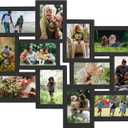 J.M.Deco Picture Frames Collage 6x4, 12-Opening Friends Reunion Family Memory Picture Frames For Wall Decor, Photo Frame Collage Wall Hanging for 4x6 Photo, Black