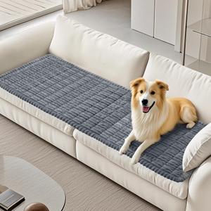 27.6 x 70.9in Couch Covers for Dogs, Non-Slip Pet Couch Covers for Sofa, Durable Dog Couch Cover Protector, Fuzzy Dog Mat for Couch Sofa, Washable & Pet Friendly (Dark Grey)
