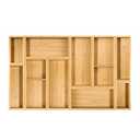 JOCHER Bamboo Drawer Organizer Set, Multi-Purpose Bamboo Organizer, Wooden Storage Organizers for Kitchen, Bathroom, Makeup Desk, Office Desk, Jewelry, Utensils, Tea Drawer