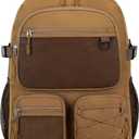 Lohol Water Resistant Daypack with Multiple Pockets for Travel Outdoor College, 15.6 inch Laptop Backpack for Men and Women (Brown)