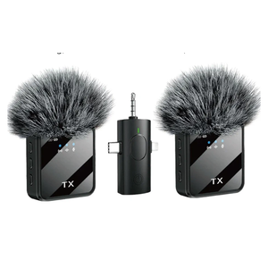 Wireless Microphones, 3 IN 1 Lavalier Microphone with Noise Cancellation 3.5 mm Microphone 2 Pack Mini LED Display Mic for Interview, ASMR, Video and Podcasting, MUSICAL INSTRUMENTS, Mounts