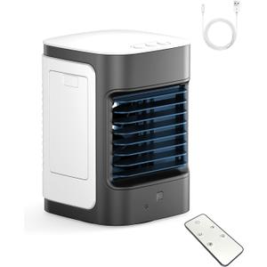 Portable Air Conditioners, Personal Air Conditioner for room, Portable AC Unit Swamp Cooler with 100 Oscillation, USB Powered Mini Air Conditioner for Tent Camping Bedroom,Black