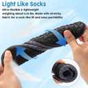 Metog Men Women Water Shoes Quick-Dry Aqua Socks Barefoot Slip-on for Beach Swim Sport Surf Yoga Exercise (7-8 Women/6-7 Men, Gray Stripe)