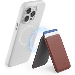 MOFT MagSafe Wallet, Card Holder Fit 1-2 Cards, Strong Magnetic Phone Stand with Angle Adjustment, MOVAS Vegan Leather Phone Wallet for iPhone 16/15/14/13/12 Series, Sienna Brown