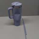 40 oz Tumbler with Handle and 2 Straws, 2 in 1 Lid Insulated Water Bottle Stainless Steel Travel Coffee Mug, Lavender