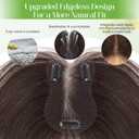 Hair Toppers for Women Real Human Hair 3603D Cover Human Topper for Thinning No Bangs Middle Part Lace Base 11 Inch Hairpieces for Women (Side Bangs, Dark Brown)