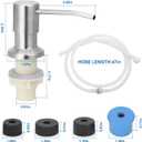 Built in Sink Soap Dispenser, Soap Dispenser for Kitchen Sink Stainless Soap Dispenser for Kitchen Sink with 47 Inches Extension Tube Kit, No Need to Frequent Refills for Kitchen Bathroom