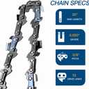 CHJC 20 Inch Chainsaw Chain 3/8" Pitch, .050" Gauge, 72 Drive Links, Fits Stihl MS311 MS391, Husqvarna 257, 261, 365, 372XP, 455 Rancher, 460 Rancher, 570, 576XP (3 Chains)