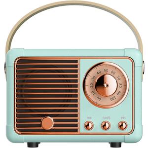 Retro Bluetooth Speaker, Wireless Mini Portable Speakers Support USB/TF Card/AUX, Vintage Decor, Retro Radio Bluetooth Speaker for Kitchen Desk Bedroom Office Outdoor, Gifts for Teens, Blue