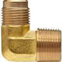 Anderson Metals-04049-1212 Brass Tube Fitting, 90 Degree Elbow, 3/4" Flare x 3/4" Male Pipe