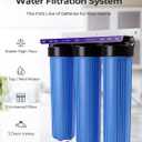 3-Stage Whole House Water Filter System, Heavy Metal (Iron, Manganess) Reduction, 20x4.5 Inch, Includes PP, KDF & CTO Carbon Block, 1" NPT Brass Ports, Drain Valves & Install Kit