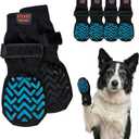 Anti-Slip Socks for Dogs - Breathable & Washable Non Slip Grippy Socks, Rubberized Paw & Adjustable Strap, Secure Fit to Prevent Slipping, Paw Protection for Senior Dogs, 4 Pack (Size Large)