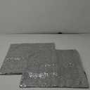 Kevin Textile Pack of 2, New Luxury Series Silver Decorative Glitzy Sequin & Comfy Satin Solid Throw Pillow Cover Cushion Case for Wedding/ Christmas, 20" x 20", Silver