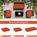 3 Pack Outdoor Patio Furniture Cushion Replacement Covers, Waterproof Loveseat Cushion Covers - 36182,18182, for 4-Seater Wicker Rattan Patio Conversation Set Loveseat Couch Furniture, Cover Only