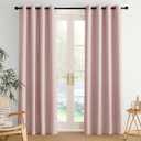 NICETOWN Room Darkening Draperies Curtains Panels, 2 Panels Blush Pink W52 x L84