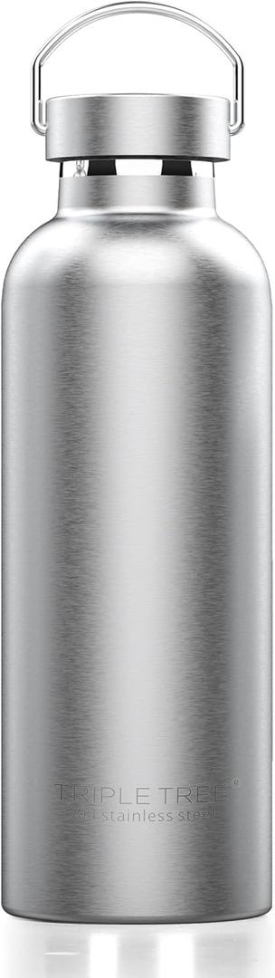 Triple Tree 26OZ Vacuum Insulated Stainless Steel Water Bottle, Double Wall Wide Mouth Lids Keeps beverage Hot or Cold Sweat Proof