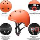 Kids Bike Helmet,Toddler Skateboard Helmets for Ages 2-3-5-8-14 Years Boys GirlsAdjustable Multi-Sport Bicycle Skateboarding Football Roller Skating Scooter Rollerblade Balance Bike Helmet, S(18"-20.5"/5-9 years), Orange