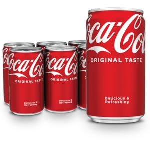 Coca-Cola Soda Soft Drinks, 7.5 fl oz, 6 Pack - Classic Cola Soft Drink, Mini Soda Cans (EXP 09/14/26)
