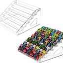 2-Pack Clear 7 - Tier Acrylic Toy Car Display Shelf for Hot Wheels Holds 120+ 1:64 Scale Toy Cars, Desktop, or Freestanding Organizer for Collectors