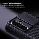 Mangix for Samsung Galaxy A36 5G Phone Case with Camera Cover,Slim Fit Thin Polycarbonate Protective Shockproof Cover with Slide Camera Cover, Upgraded Case for Samsung Galaxy A36 5G (Black)