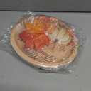 50 PCS Thanksgiving Paper Plates Large 9" X 11" Woodgrain Pumpkins Oval Plates Maple Leaf Napkins Disposable Autumn Dinnerware for Harvest Thanksgiving Party Decorations