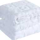 Twin Blanket for Bed - Soft Blankets for Women, Cute Cozy Fleece Blanket for Girls Gift, White,60x80 Inches,3D Textured Flower