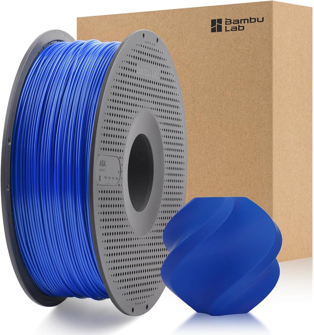 Bamboo Original 1.75MM ASA Filament UV Resistance and Highly Durable with Spool with RFID for Bambu Lab X1,P1 P2S,H2D AMS 1KG +/- 0.03mm (Blue 45600)