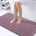 OLANLY Bathroom Runner Rugs 44x24, Soft Absorbent Chenille Bath Rugs, Rubber Backing Quick Dry, Machine Washable Long Bath Mats for Bathroom Floor, Tub and Shower, Home Decor Accessories, Deep Plum