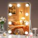 Hasipu Vanity Mirror with Lights, Hollywood 10" x 14" LED Makeup Mirror, 3 Modes Light, Smart Touch Control Dimmable, 360Rotation, Rounded Rectangle White Frame (10"L x 14"W, Round White)
