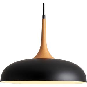 Black Pendant Lights Kitchen Island,Modern Pendant Light Fixtures,Farmhouse Adjustable Hanging Pendant Lighting for Foyer Entryway Hallway Bedroom Dining Room Living Room,Faux-Wood,Small 12.6 inch