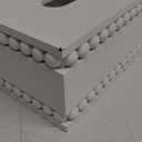 AuldHome Design Beaded Rectangular Tissue Box Cover (White); Rustic Farmhouse Wood Oblong Tissue Holder