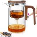 Enchanti Tea Pot, Glass Teapot with Removable Infuser, Magnetic Loose Leaf Tea Steeper, Magic Tea Pot with Strainer for Water Separation, Gift Package, 20.3oz/600ml