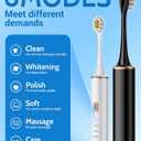 Aneebart Sonic 2 Pack Electric Toothbrush for Adults and Kids, Travel Toothbrush Includes 12 Replacement Toothbrush Heads, 6 Modes with 2 MIN Smart Timer (Black White)