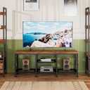 Furologee TV Stand for TVs up to 55 Inch, Entertainment Center with Open Storage Shelves, Media Console Table with Soundbar Shelf for Living Room, Bedroom, Rustic Brown