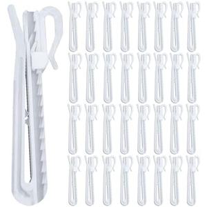 ZeriLion 80 Pcs Adjustable Pinch Pleat Curtain Hooks Heavy Duty Plastic Drapery Pins for Window Door Shower Curtains (85x24mm)