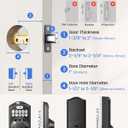 TEEHO TE012W WiFi Smart Lock, Fingerprint Door Lock with Built-in Wi-Fi, Keyless Entry Keypad Smart Deadbolt, App Remote Control, Alexa Compatible, IP55 Waterproof for Front Door Matte Black