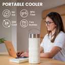 22oz Full-Day Cold-Chain Breastmilk Cooler, Double-Wall Vacuum Stainless Steel with 360 Cooling, Keeps Milk 50F for 24 Hours, Leak-Proof BPA-Free, Easy to Clean, Includes 2 Bottles