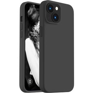 Vooii Compatible with iPhone 14 Case,[Silky Touch Premium Liquid Silicone] [Soft Anti-Scratch Microfiber Lining], Ultra Slim Shockproof Protective Case for iPhone 14 - Black