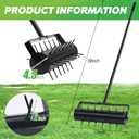 Rolling Lawn Aerator Roller with 42 Reinforced Steel Spikes, Heavy Duty Manual Lawn & Yard Aerator Tool, Pre-Assembled Push Grass Aerator with Adjustable Handle for Garden Soil
