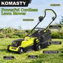 40V Electric Lawn Mower 15" Cordless Battery Powered Mower, 2 in 1 Mulching Lawnmower with 5-Position Height Adjustment 10.6 Gallon Bag, Small Push Lawn Trimmer, 2X4.0Ah Battery and 2 Chargers