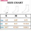 Toddler Grip Crew Socks With Grippers Boys Girls Kids 1-3/3-5/5-7T 6 Pairs (Rainbow)