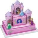 DecoSet Disney Princess Happily Ever After Birthday Cake Topper, 6-Piece Cake Decorations, Includes Castle with Moveable Turrets, Cinderella, Ariel and Rapunzel Figurines