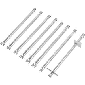 DELSbbq 67558 Grill Burner Tube Kit for Weber Summit 660 Summit 670 Grills, Stainless Steel, 8 Pack